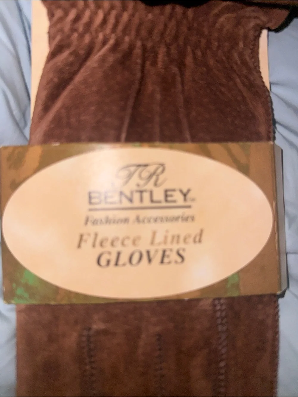 TR Bentley Genuine Leather Fleece Lined Brown Winter Gloves NWT Women’s